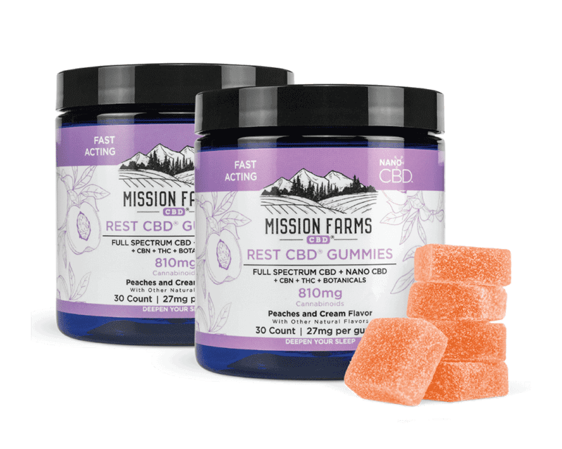 Rest CBD Gummies - Peaches and Cream Flavor - Mission Farms CBD